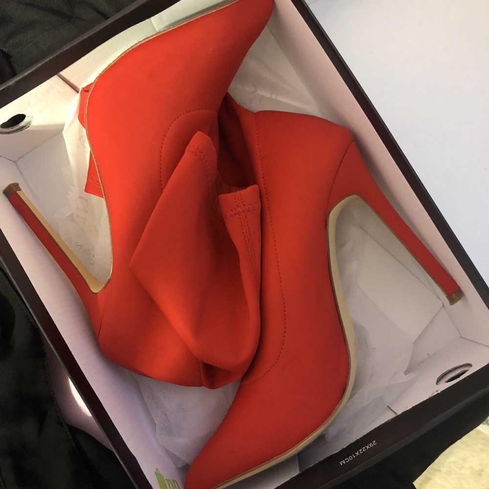 Fire Red Neoprene heels